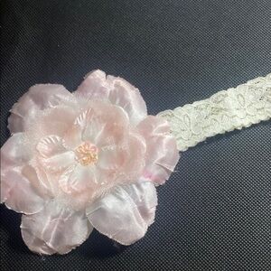 Infant Pink Floral Lace Headband